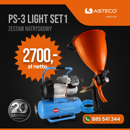 Zestaw natryskowy GUNTECO PS-3 LIGHT SET 1 ASTECO