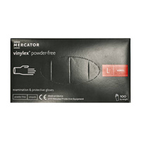 Rękawice winylowe czarne L PP opak. 100szt MERCATOR